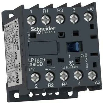 Schneider Electric Schneider maitinimo kontaktorius 9A 2NO 2C 24V DC (LP1K09008BD)
