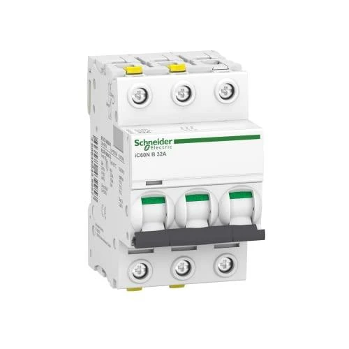 Schneider Electric miniatiūrinis grandinės pertraukiklis 3P B 32A 6kA AC iC60N - A9F03332