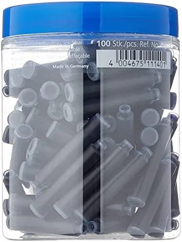 Schneder Rašalo kapsulės, Schneider, 100 vnt., trumpos, mėlynos sp.