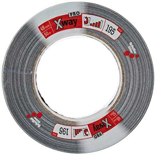 „Schuller Ehklar“ lipni juosta 4,8 cm, X-WAY PRO, 50 m, ypač stiprūs klijai, sidabrinė, „Schuller Eh“, skaidri