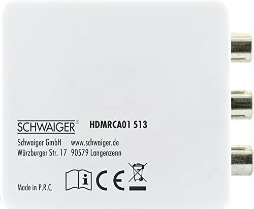Adapteris AV Schwaiger Schwaiger 3 x CINCH lizdas -> 1 x HDMI lizdas, Full HD 1080p