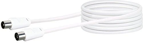 Baltas 5m antenos kabelis su jungtimis