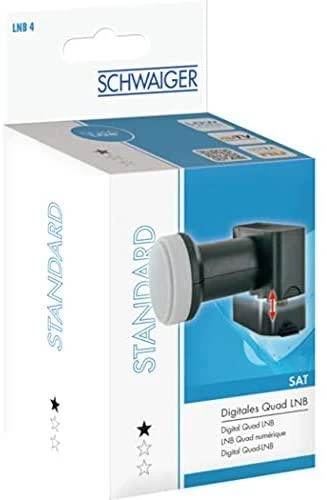 Schwaiger Quad LNB palydovinis keitiklis, pilkas (LNB4)