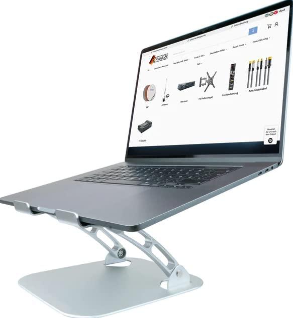 Schwaiger Laptopständer bis 20'' Max.20KG faltbar Alu sidabrinis