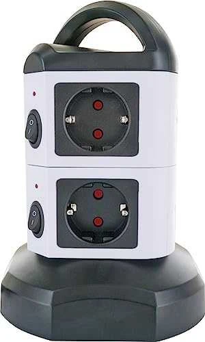 Schwaiger Steckdosentower 7 x Schuko + 2x USB 1,8m