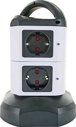 Schwaiger Steckdosentower 7 x Schuko + 2x USB 1,8m