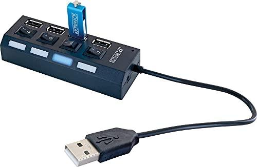 HUB USB Schwaiger Schwaiger USB Hub 4-fach 2.0A Buchse Passiv juodas
