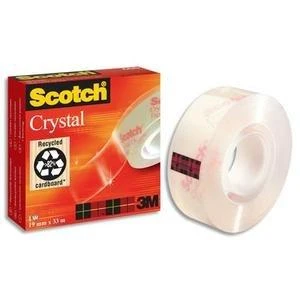 Lipni juostelė 3M Scotch Crystal Clear 600, 19 mm x 33 m, ypač skaidri