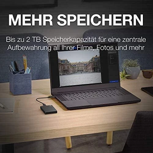 Kietasis diskas Seagate „One Touch STKG1000400“, 1 TB, USB C tipo, 3.2 kartos 1 (3.1 kartos 1), juodas