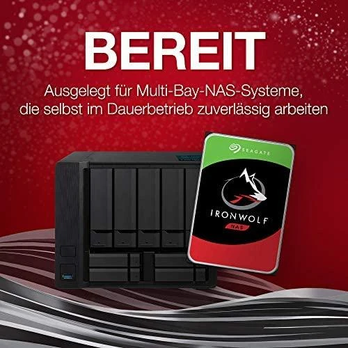 „SEAGATE NAS HDD 8TB IronWolf 7200rpm 6Gb/s SATA 256MB cache 8,9cm 3,5inch 24x7“ skirtas NAS ir RAID Rackmount sistemoms, juodos spalvos