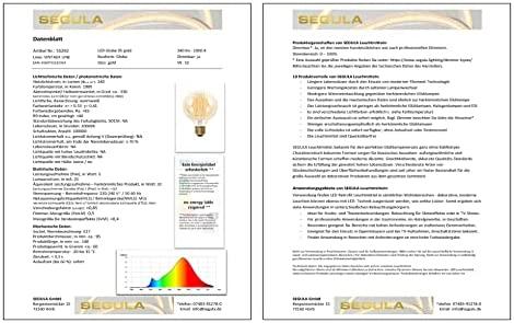 Segula LED Globe 95 auksinis E27 5W 340Lm 1900K ściemnialny