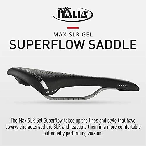 Selle Italia balnas SELLE ITALIA MAX SLR GEL SUPERFLOW L (id atitikimas - L3) TI 316 Tube 7, fiber-tek, 280g, juodas (NAUJAS)