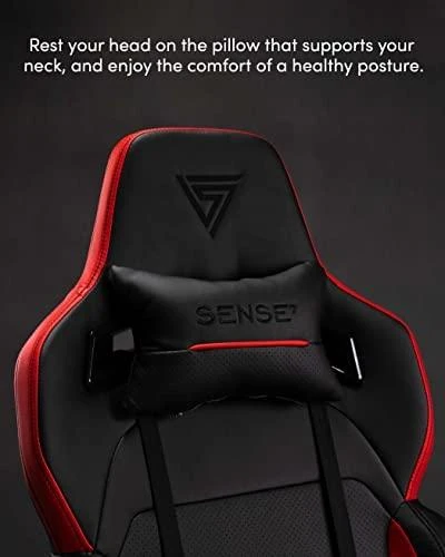 Žaidimų kėdė SENSE7 Sentinel, Raudona (odinė)