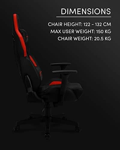 Žaidimų kėdė SENSE7 Sentinel, Raudona (odinė)