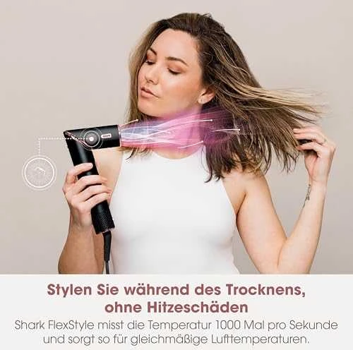Plaukų formavimo prietaisas-džiovintuvas Shark Flexstyle HD426EU, Juodas, su 3 antgaliais