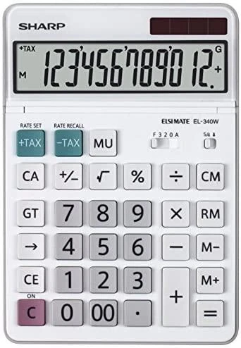 Sharp EL340W skaičiuotuvas su dvylikos skaitmenų ekranu