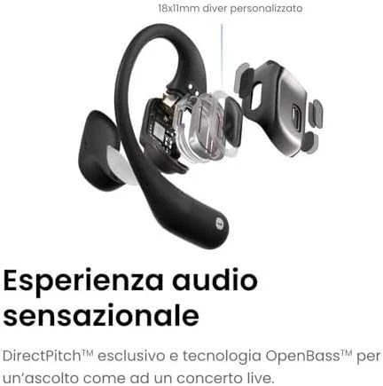 Ausinės Shokz OpenFit, Juodos spalvos