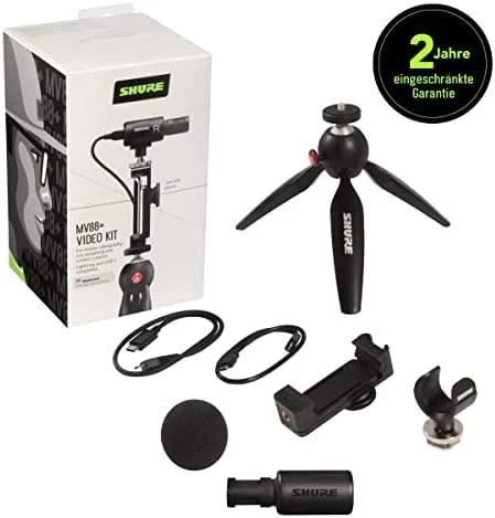 Shure Motiv MV88+DIG mikrofonas, juodas