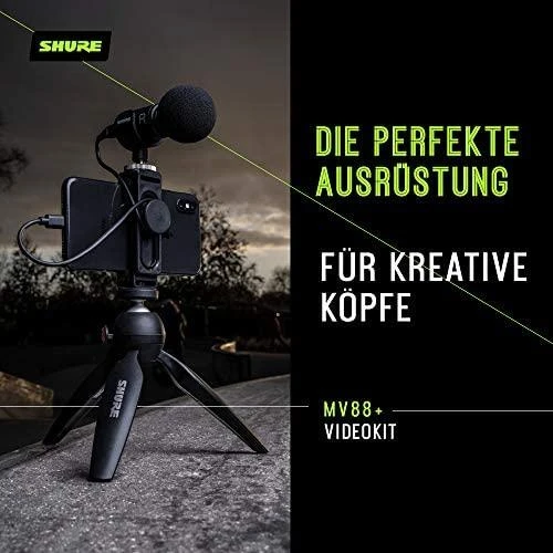 Shure Motiv MV88+DIG mikrofonas, juodas