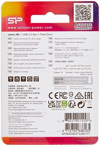 Pendrive Silicon Power Jewel J80, 64 GB (SP064GBUF3J80V1T)