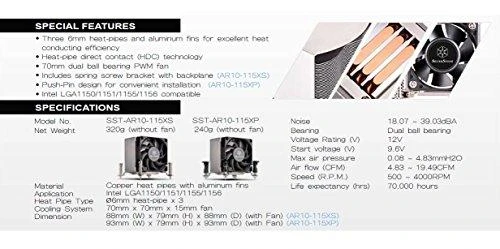 CPU aušintuvas Silverstone Argon SST-AR10-115XP 70mm PWM, Intel