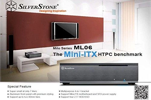 SilverStone Milo 06B USB 3.0 x 2, Mic x1, Spk x1, Juodas, ITX, Maitinimo šaltinis nėra