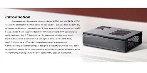 SilverStone Milo 06B USB 3.0 x 2, Mic x1, Spk x1, Juodas, ITX, Maitinimo šaltinis nėra