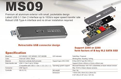Kištukinis SilverStone M.2 SATA raktas B - USB 3.2 Gen 2 MS09 (SST- MS09C)