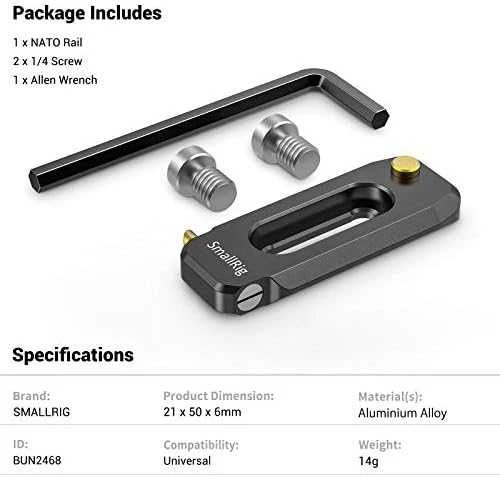 SMALLRIG 2468 LOW PROFILE NATO RAIL 50MM