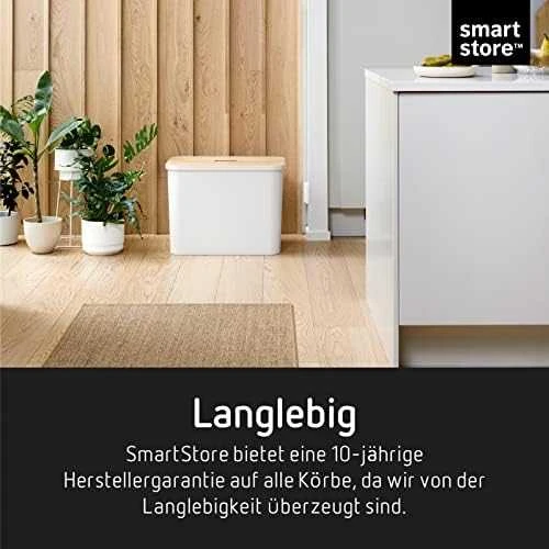 Orthex SmartStore Collect rūšiavimo rinkinys su faneros dangteliu, 76 L, baltas