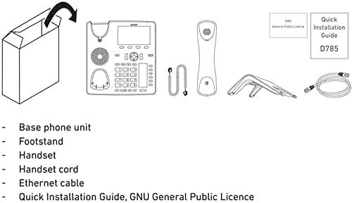 Snom D785N, IP telefonas, Juoda, Laidinis ragelis, Dažnio ribose, Už dažnio ribos, SIP informacija, 12 linijų, 10000 įrašų