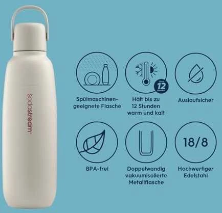 Buteliukas Sodastream Fizz & GO DWS, 0,9 l, Smėlio spalvos