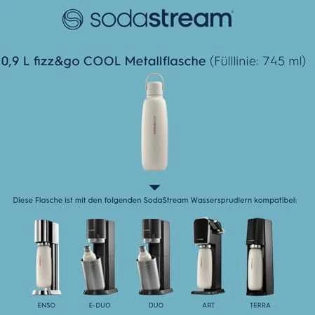 Buteliukas Sodastream Fizz & GO DWS, 0,9 l, Smėlio spalvos