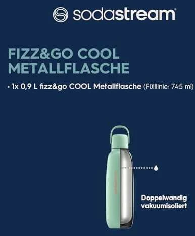 Buteliukas Sodastream Fizz & GO DWS, 0,9 l, Mėtų spalvos