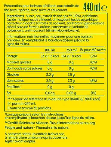 Lipton juodosios šaltosios arbatos, persikų skonio SodaStream sirupas, 440ml