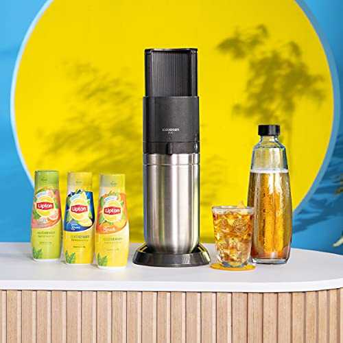 Lipton juodosios šaltosios arbatos, persikų skonio SodaStream sirupas, 440ml