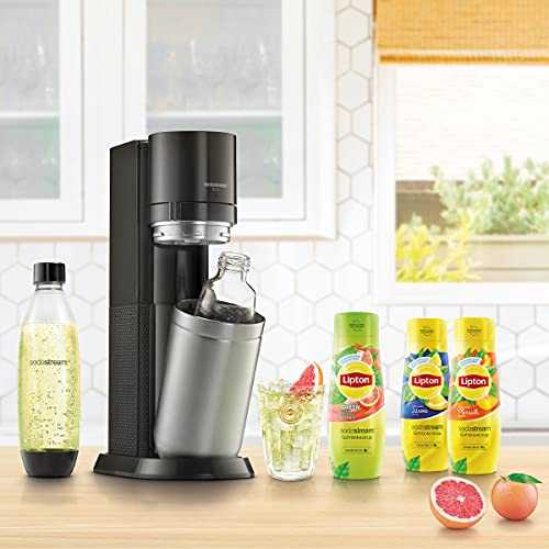Lipton juodosios šaltosios arbatos, persikų skonio SodaStream sirupas, 440ml