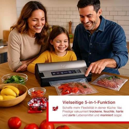 SOLIS Vacuum Sealer Vac Prestige Electrical, Nerūdijantis plienas/ juodas, 130 W,