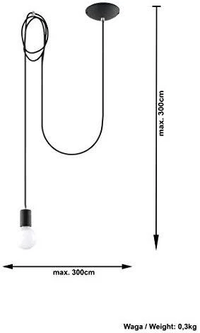 Sollux Lighting Pakabinamas šviestuvas EDISON 1 juodas