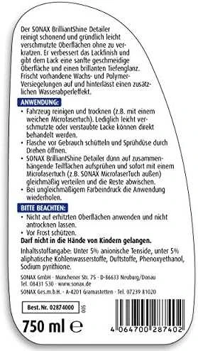 SONAX Kėbulo blizgintojas Xtreme Brilliant Shine Detailer, 750ml 287400