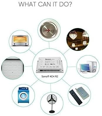 Sonoff 4-kanalų išmani relė valdoma WiFi - 230VAC 2200W