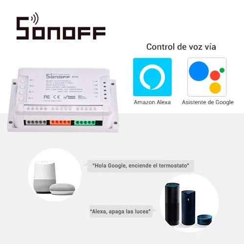 Sonoff 4-kanalų išmani relė valdoma WiFi - 230VAC 2200W