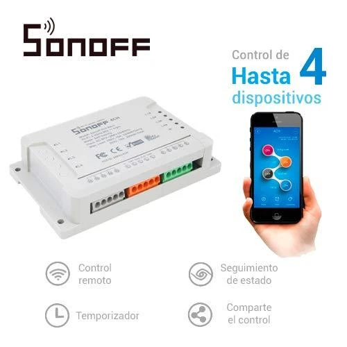 Sonoff 4-kanalų išmani relė valdoma WiFi - 230VAC 2200W