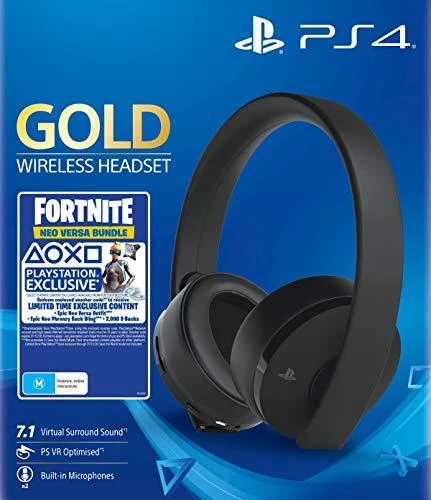 Belaidės ausinės Sony PlayStation Gold Wireless Headset, juodos + Fortnite Neo Versa bundle