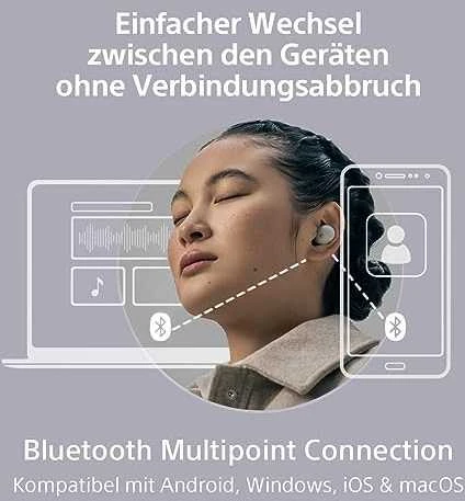 Sony WF-1000XM5 Earbuds Belaidės ausinės, ANC, belaidis įkrovimas, Sidabrinės spalvos