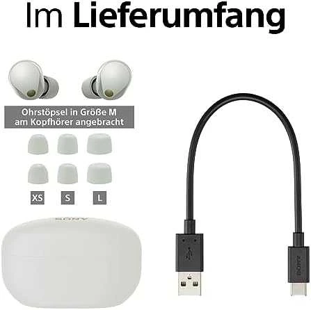 Sony WF-1000XM5 Earbuds Belaidės ausinės, ANC, belaidis įkrovimas, Sidabrinės spalvos