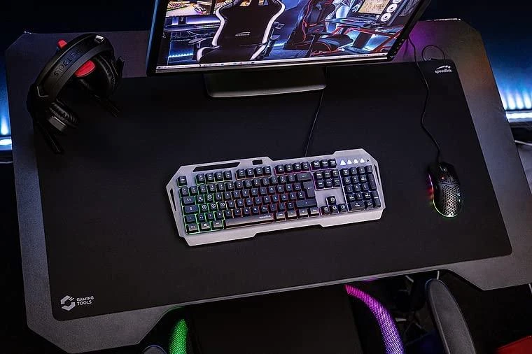 Speedlink LUNERA metalinė vaivorykštinė žaidimų klaviatūra, 5 režimai, juoda