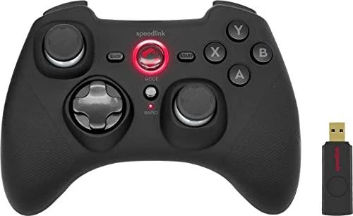 Speedlink – „Rait“ belaidis žaidimų pultas – PC/PS3/Switch/OLED, juodos spalvos, guminis