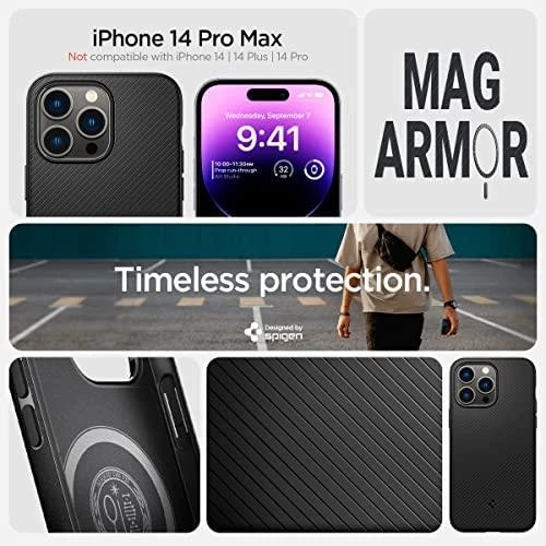 Spigen Mag Armor – dėklas skirtas Apple iPhone 14 Pro Max Juodas