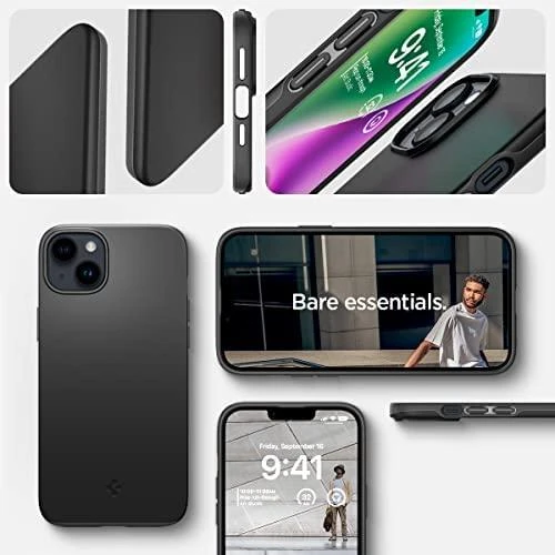 Spigen Thin Fit dėklas skirtas Apple iPhone 14 Plus, spalva - Juoda